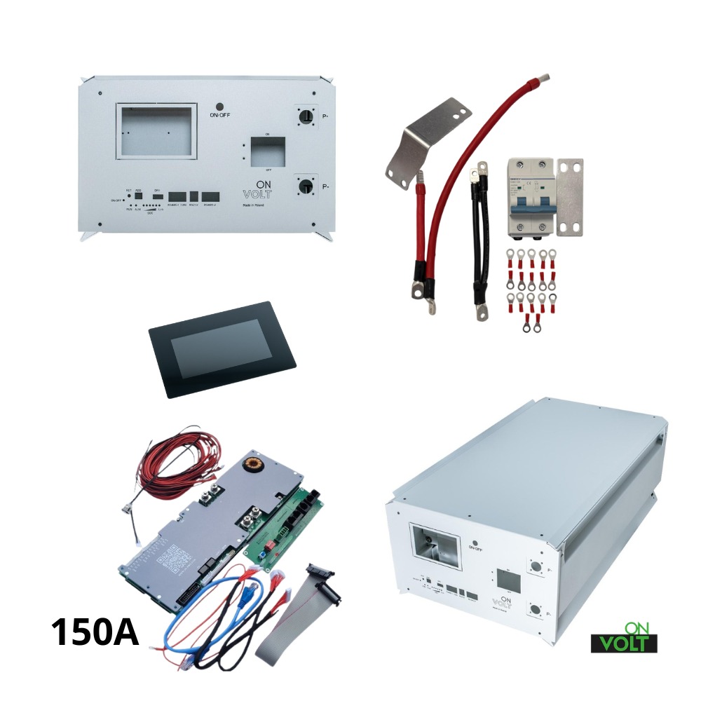 Obudowa do magazynu energii pozioma 15kWh+BMS 150A+LCD+Zestaw poł. podw. klemy